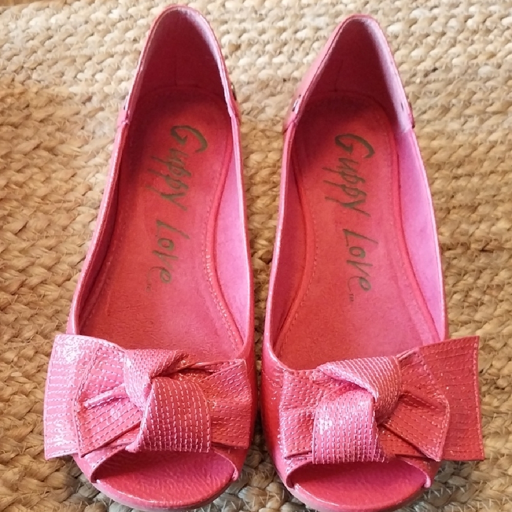 Women's Pink Flats with Bow